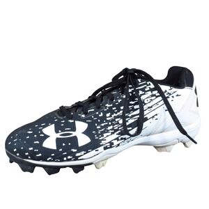 Under Armour Leadoff Low RM Mens Baseball Cleats Size 9 Black White Molded TPU